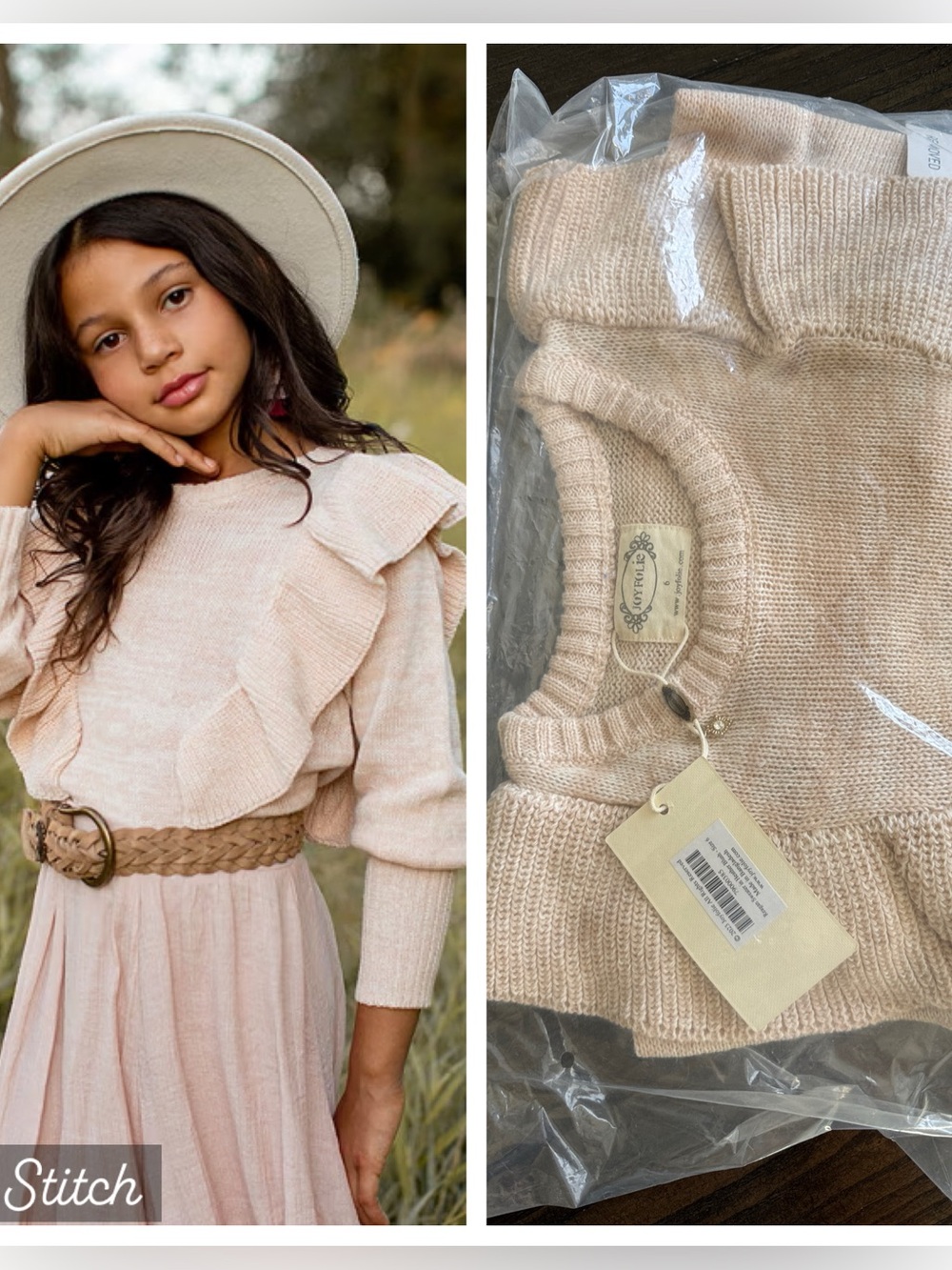 Joyfolie Reagan Sweater in Heather Blush